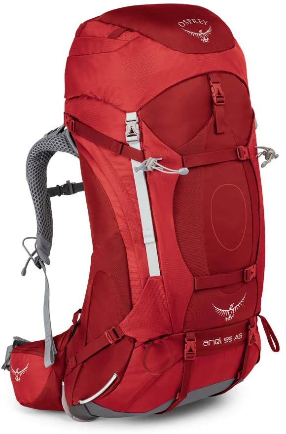 Sac à Dos De Randonnée Osprey Ariel 55 M/L - Rouge Claret - Neuf Avec Housse De Pluie